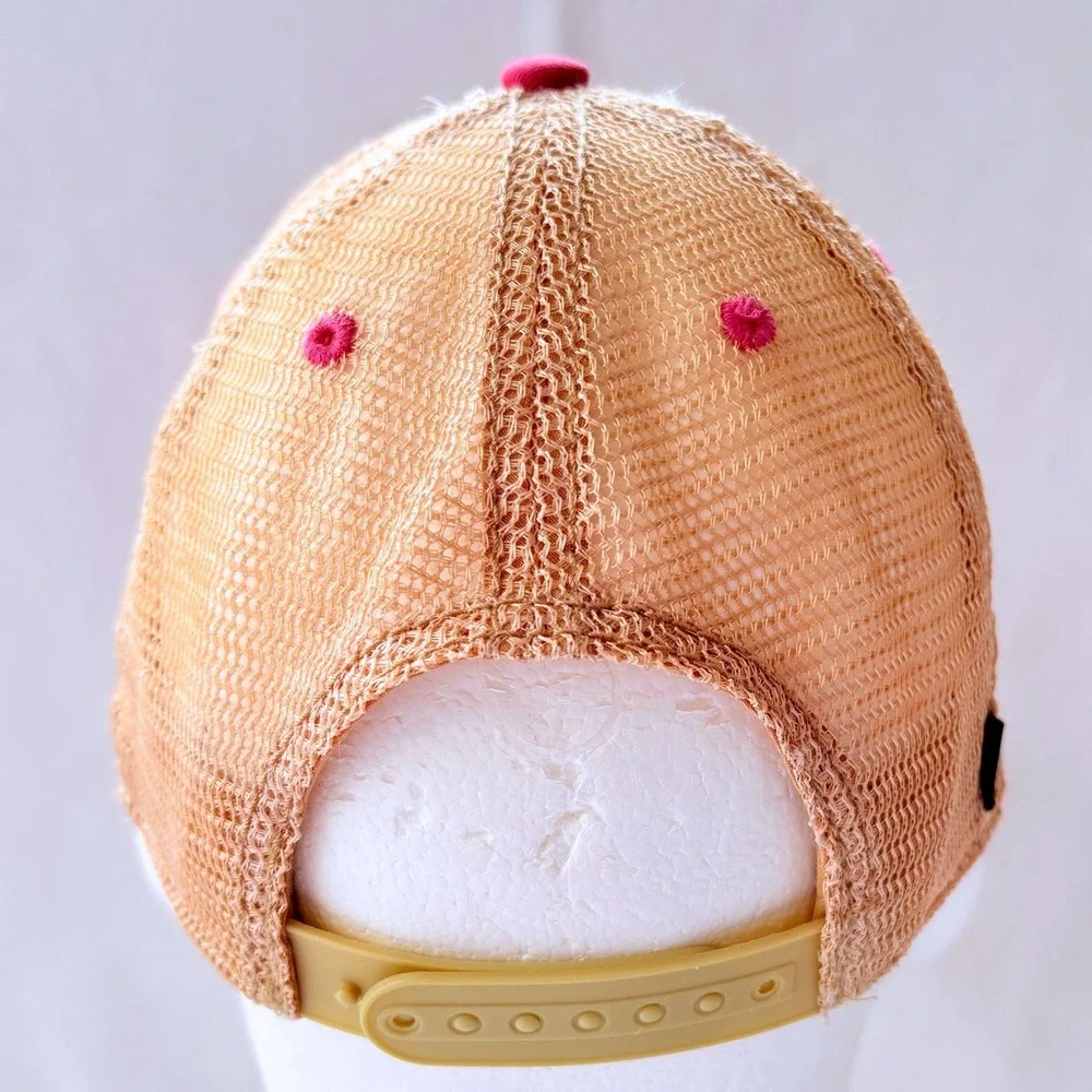 Blake Shelton Country Music Embroidered Snapback Trucker Hat Pink‎ Tan Mesh